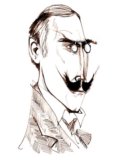 Knut Hamsun, caricatura de Neale Osborne